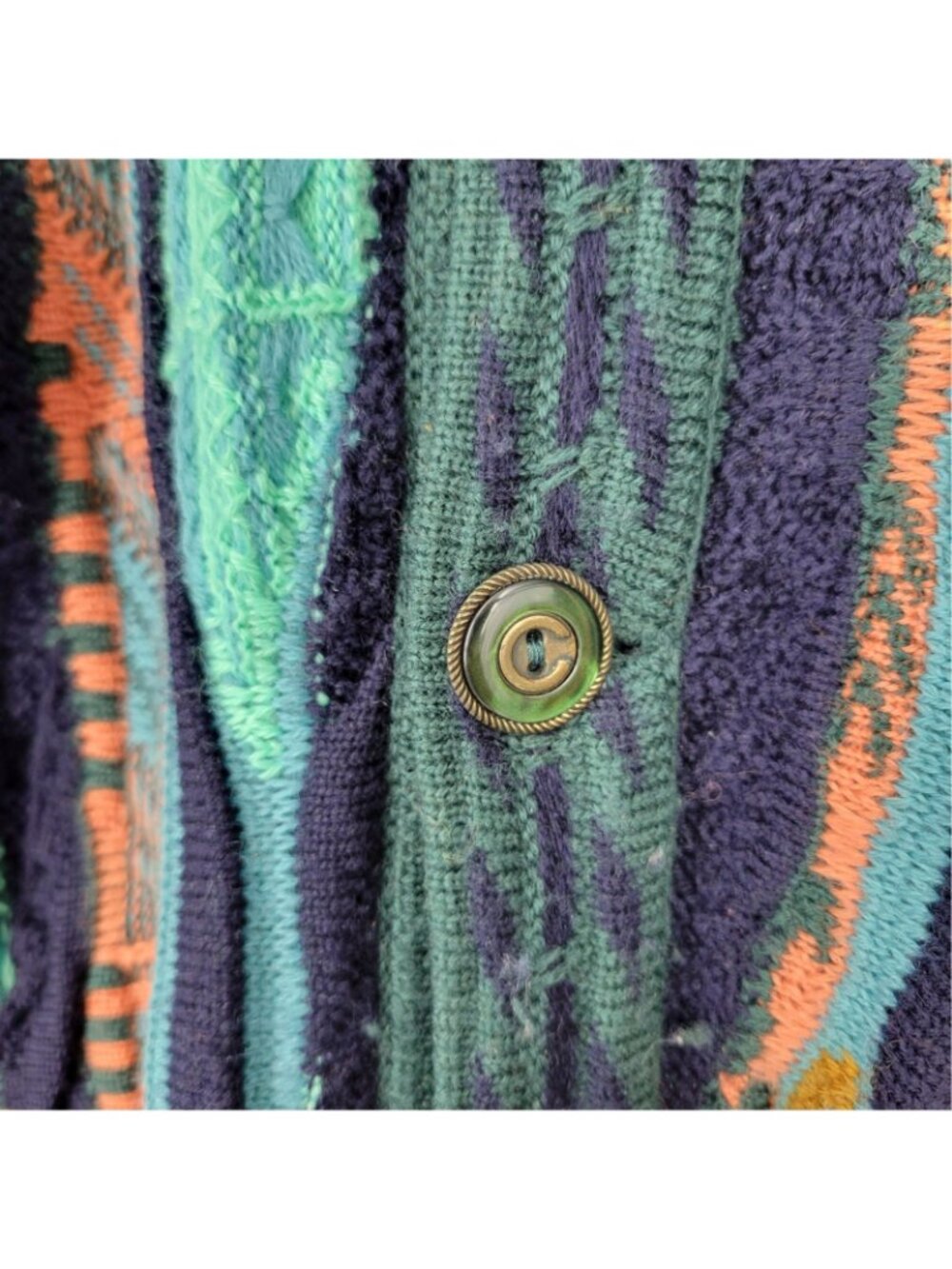Vtg COOGI L 3D Knit Bomber Jacket Wool Suede Coat 90s Rare Lined oversized - Picture 8 of 15
